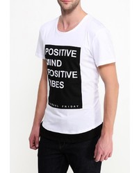 Мужская белая футболка с круглым вырезом с принтом от Casual Friday by Blend