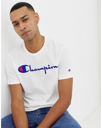 Мужская белая футболка с круглым вырезом с принтом от Champion