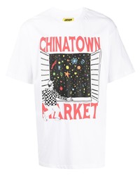 Мужская белая футболка с круглым вырезом с принтом от Chinatown Market