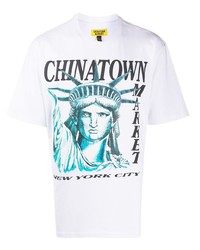 Мужская белая футболка с круглым вырезом с принтом от Chinatown Market