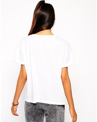 Женская белая футболка с круглым вырезом с принтом от Asos