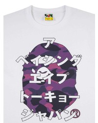 Мужская белая футболка с круглым вырезом с принтом от A Bathing Ape