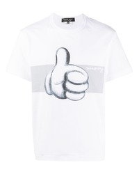 Мужская белая футболка с круглым вырезом с принтом от Comme des Garcons Homme Deux