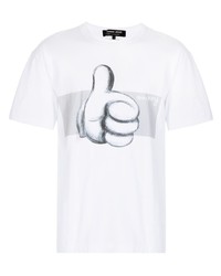 Мужская белая футболка с круглым вырезом с принтом от Comme des Garcons Homme Deux