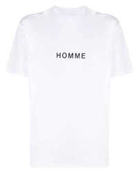 Мужская белая футболка с круглым вырезом с принтом от Comme des Garcons Homme
