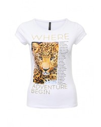Женская белая футболка с круглым вырезом с принтом от Concept Club