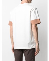 Мужская белая футболка с круглым вырезом с принтом от Fred Perry