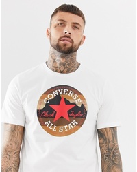 Мужская белая футболка с круглым вырезом с принтом от Converse
