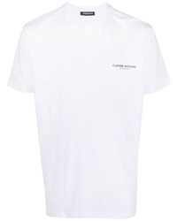 Мужская белая футболка с круглым вырезом с принтом от costume national contemporary