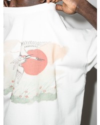 Мужская белая футболка с круглым вырезом с принтом от YMC