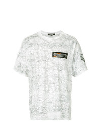 Мужская белая футболка с круглым вырезом с принтом от D.Tt.K