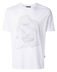 Мужская белая футболка с круглым вырезом с принтом от D'urban