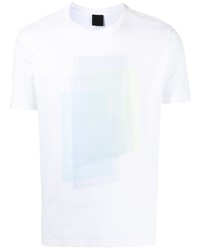 Мужская белая футболка с круглым вырезом с принтом от D'urban