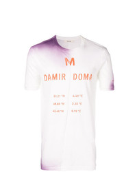 Мужская белая футболка с круглым вырезом с принтом от Damir Doma