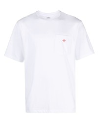 Мужская белая футболка с круглым вырезом с принтом от Danton