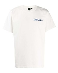 Мужская белая футболка с круглым вырезом с принтом от Deus Ex Machina