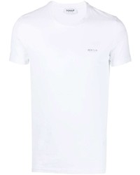 Мужская белая футболка с круглым вырезом с принтом от Dondup