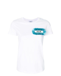 Женская белая футболка с круглым вырезом с принтом от Dondup