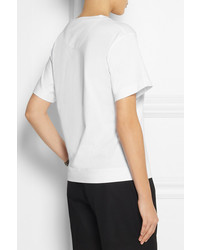 Женская белая футболка с круглым вырезом с принтом от Marni