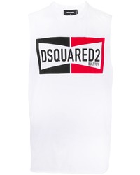 Мужская белая футболка с круглым вырезом с принтом от DSQUARED2