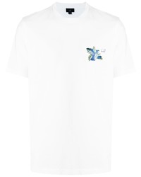 Мужская белая футболка с круглым вырезом с принтом от Dunhill