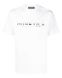 Мужская белая футболка с круглым вырезом с принтом от Duvetica