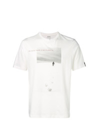 Мужская белая футболка с круглым вырезом с принтом от ECOALF