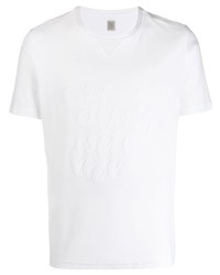 Мужская белая футболка с круглым вырезом с принтом от Eleventy