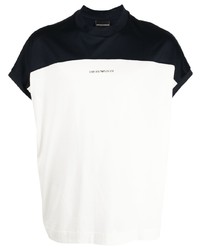 Мужская белая футболка с круглым вырезом с принтом от Emporio Armani