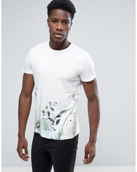 Мужская белая футболка с круглым вырезом с принтом от Esprit