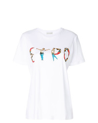 Женская белая футболка с круглым вырезом с принтом от Etro