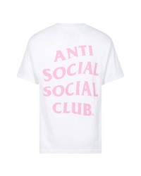 Мужская белая футболка с круглым вырезом с принтом от Anti Social Social Club