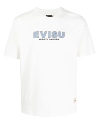 Мужская белая футболка с круглым вырезом с принтом от Evisu
