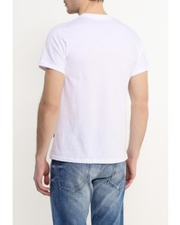 Мужская белая футболка с круглым вырезом с принтом от F5
