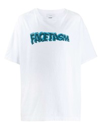 Мужская белая футболка с круглым вырезом с принтом от Facetasm