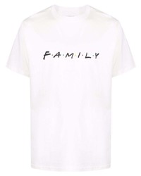 Мужская белая футболка с круглым вырезом с принтом от Family First
