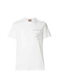 Мужская белая футболка с круглым вырезом с принтом от Federico Curradi