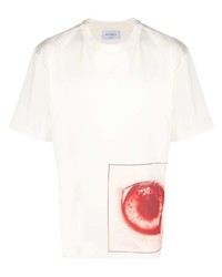 Мужская белая футболка с круглым вырезом с принтом от Ferragamo