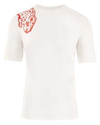 Мужская белая футболка с круглым вырезом с принтом от Ferragamo