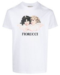 Мужская белая футболка с круглым вырезом с принтом от Fiorucci