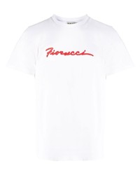 Мужская белая футболка с круглым вырезом с принтом от Fiorucci