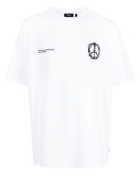 Мужская белая футболка с круглым вырезом с принтом от FIVE CM