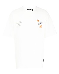 Мужская белая футболка с круглым вырезом с принтом от FIVE CM