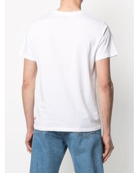 Мужская белая футболка с круглым вырезом с принтом от Levi's