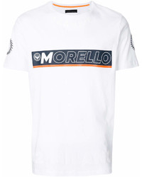 Мужская белая футболка с круглым вырезом с принтом от Frankie Morello