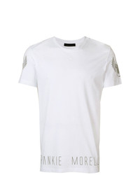 Мужская белая футболка с круглым вырезом с принтом от Frankie Morello
