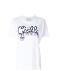 Женская белая футболка с круглым вырезом с принтом от Gaelle Bonheur