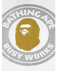 Мужская белая футболка с круглым вырезом с принтом от A Bathing Ape