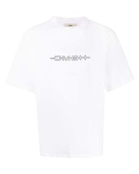 Мужская белая футболка с круглым вырезом с принтом от Gmbh