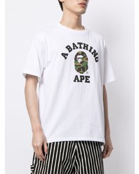 Мужская белая футболка с круглым вырезом с принтом от A Bathing Ape